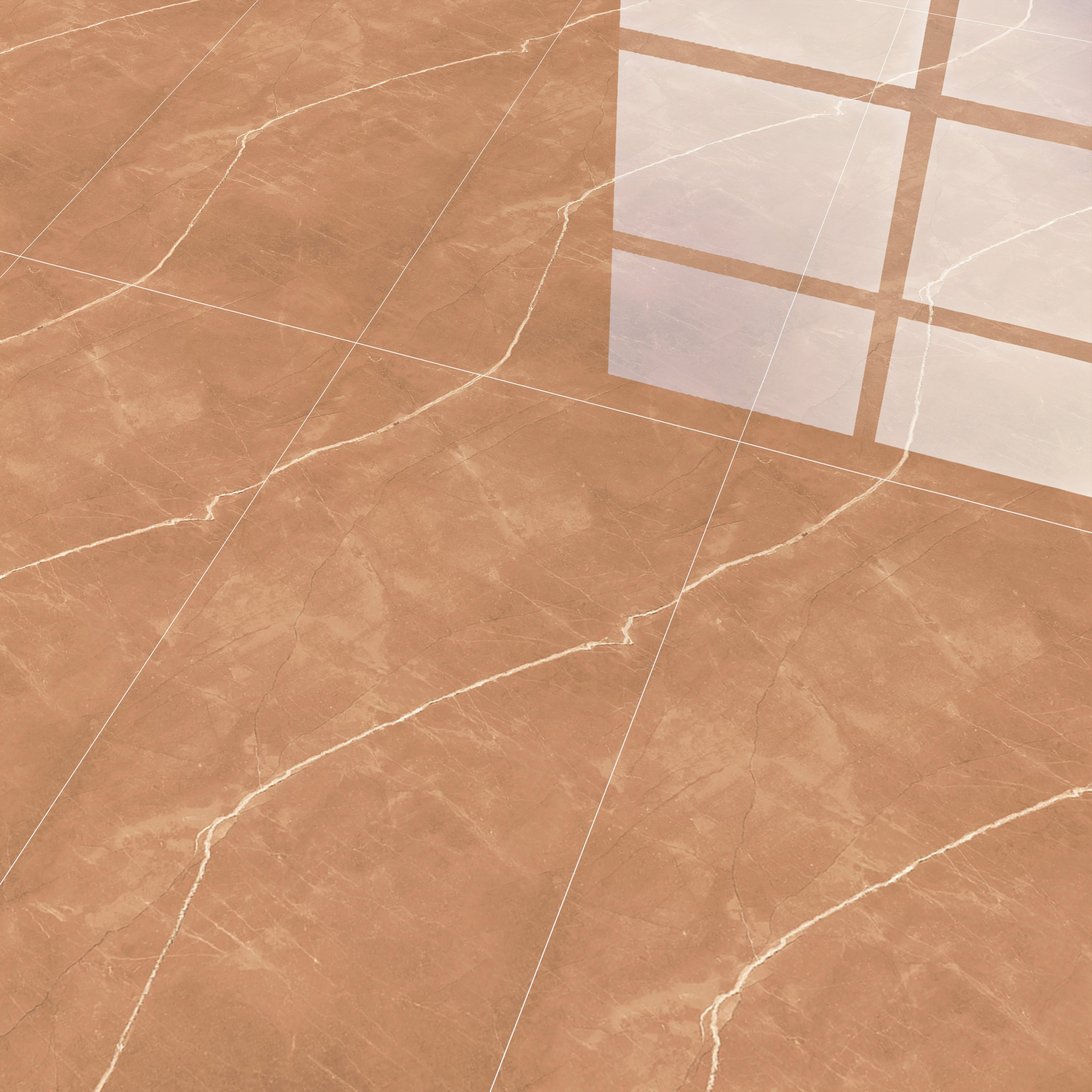 Budget Friendly Marble Floor & Wall Tile Value For Money TL 05580 Brown Armani Royal 4 ft x 2 ft - Vitrified Glossy Finish -9 mm | Suitable for Living Room, Bedroom & Bathroom
