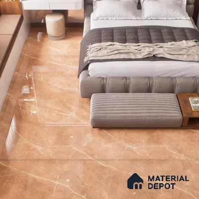 Budget Friendly Marble Floor & Wall Tile Value For Money TL 05580 Brown Armani Royal 4 ft x 2 ft - Vitrified Glossy Finish -9 mm | Suitable for Living Room, Bedroom & Bathroom