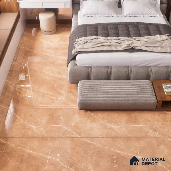Budget Friendly Marble Floor & Wall Tile Value For Money TL 05580 Brown Armani Royal 4 ft x 2 ft - Vitrified Glossy Finish -9 mm | Suitable for Living Room, Bedroom & Bathroom