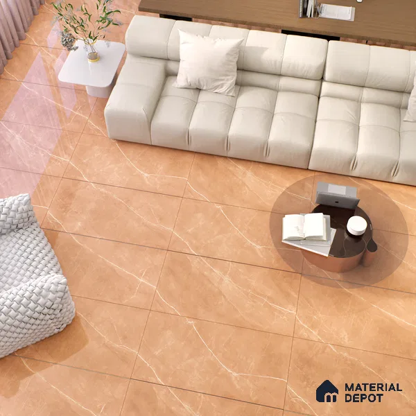 Budget Friendly Marble Floor & Wall Tile Value For Money TL 05580 Brown Armani Royal 4 ft x 2 ft - Vitrified Glossy Finish -9 mm | Suitable for Living Room, Bedroom & Bathroom