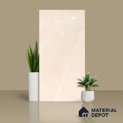 Budget Friendly Marble Floor & Wall Tile Value For Money TL 05581 Light Brown Armani Royal 4 ft x 2 ft - Vitrified Glossy Finish -9 mm | Suitable for Living Room, Bedroom & Bathroom