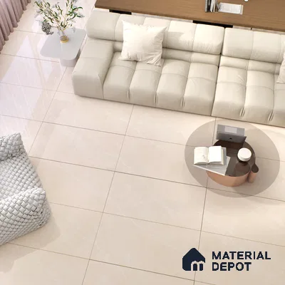 Budget Friendly Marble Floor & Wall Tile Value For Money TL 05581 Light Brown Armani Royal 4 ft x 2 ft - Vitrified Glossy Finish -9 mm | Suitable for Living Room, Bedroom & Bathroom