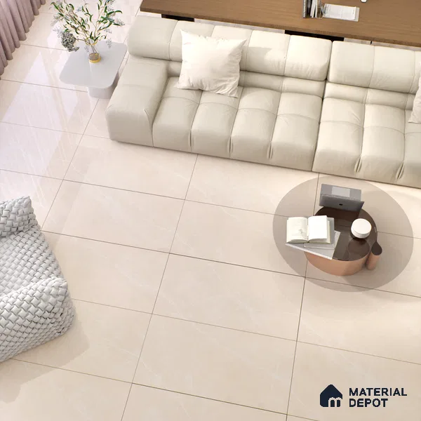 Budget Friendly Marble Floor & Wall Tile Value For Money TL 05581 Light Brown Armani Royal 4 ft x 2 ft - Vitrified Glossy Finish -9 mm | Suitable for Living Room, Bedroom & Bathroom