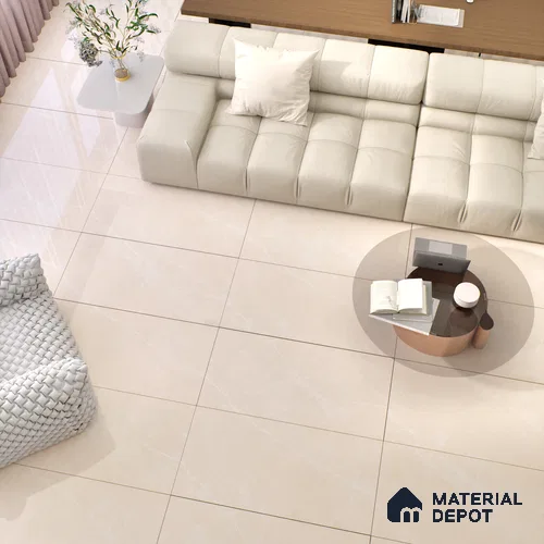Budget Friendly Marble Floor & Wall Tile Value For Money TL 05581 Light Brown Armani Royal 4 ft x 2 ft - Vitrified Glossy Finish -9 mm | Suitable for Living Room, Bedroom & Bathroom