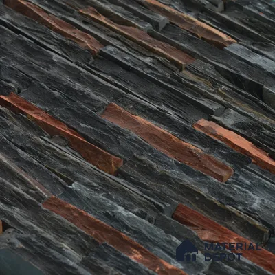WL 00119 Rubil Copper 600 x 150 mm Natural Stone Wall Cladding |  Stone is a Natural Product, Please Expect Variation in Shades