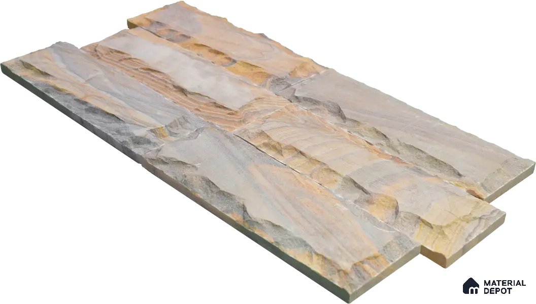 WL 00150 Ruby Chizel 100 x 300 mm Natural Stone Wall Cladding | 1 Sq. Ft. = 3 Pieces | Stone is a Natural Product, Please Expect Variation in Shades