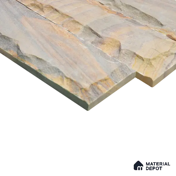 WL 00150 Ruby Chizel 100 x 300 mm Natural Stone Wall Cladding | 1 Sq. Ft. = 3 Pieces | Stone is a Natural Product, Please Expect Variation in Shades