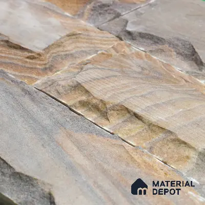 WL 00150 Ruby Chizel 100 x 300 mm Natural Stone Wall Cladding | 1 Sq. Ft. = 3 Pieces |  Stone is a Natural Product, Please Expect Variation in Shades
