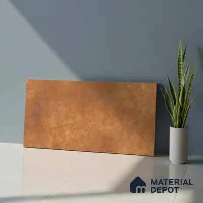 Brown Rustic Wall Tile TL 06756 C Lustra Solar Ember 2 ft x 1 ft Ceramic Carving Satin Finish - 9 mm |  | Suitable for Living Room, Bedroom, Bathroom