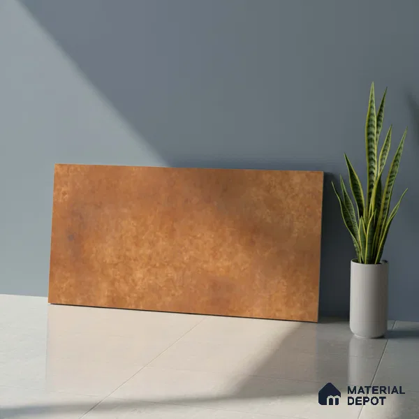 Brown Rustic Wall Tile TL 06756 C Lustra Solar Ember 2 ft x 1 ft Ceramic Carving Satin Finish - 9 mm | | Suitable for Living Room, Bedroom, Bathroom