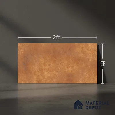 Brown Rustic Wall Tile TL 06756 C Lustra Solar Ember 2 ft x 1 ft Ceramic Carving Satin Finish - 9 mm |  | Suitable for Living Room, Bedroom, Bathroom