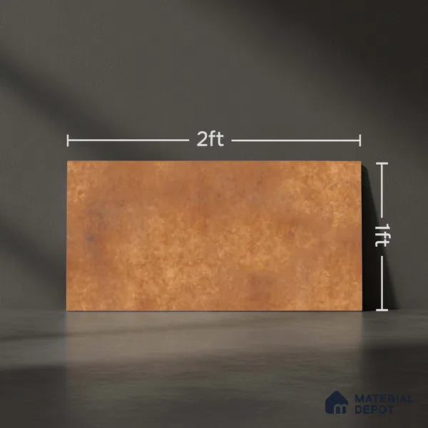 Brown Rustic Wall Tile TL 06756 C Lustra Solar Ember 2 ft x 1 ft Ceramic Carving Satin Finish - 9 mm | | Suitable for Living Room, Bedroom, Bathroom