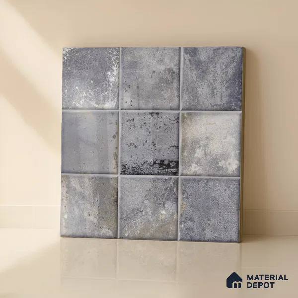 Rustic Wall & Floor Tile TL 05751 B Tones Ruby Crust 1 ft x 1 ft Ceramic Glossy Finish - 9 mm | Suitable for Living Room, Bedroom, Kitchen, Bathroom (Sample)