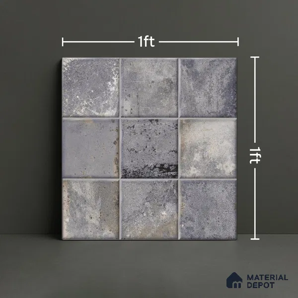 Rustic Wall & Floor Tile TL 05751 B Tones Ruby Crust 1 ft x 1 ft Ceramic Glossy Finish - 9 mm | Suitable for Living Room, Bedroom, Kitchen, Bathroom (Sample)