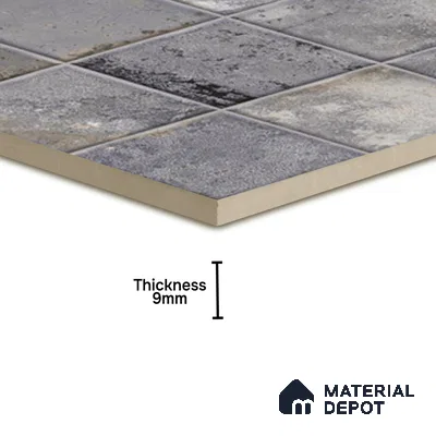 Rustic Wall & Floor Tile TL 05751 B Tones Ruby Crust 1 ft x 1 ft Ceramic Glossy Finish - 9 mm | Suitable for Living Room, Bedroom, Kitchen, Bathroom (Sample)