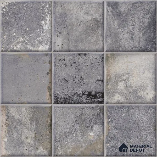 Rustic Wall & Floor Tile TL 05751 B Tones Ruby Crust 1 ft x 1 ft Ceramic Glossy Finish - 9 mm | Suitable for Living Room, Bedroom, Kitchen, Bathroom