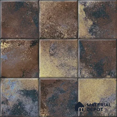 Rustic Wall & Floor Tile TL 05751 C Tones Ruby Coffee 1 ft x 1 ft Ceramic Glossy Finish - 9 mm | Suitable for Living Room, Bedroom, Kitchen, Bathroom (Sample)