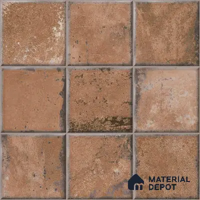 Rustic Wall & Floor Tile TL 05751 D Tones Ruby Birch 1 ft x 1 ft Ceramic Glossy Finish - 9 mm | Suitable for Living Room, Bedroom, Kitchen, Bathroom
