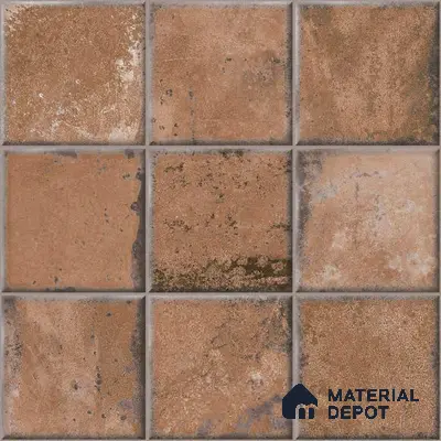 Rustic Wall & Floor Tile TL 05751 D Tones Ruby Birch 1 ft x 1 ft Ceramic Glossy Finish - 9 mm | Suitable for Living Room, Bedroom, Kitchen, Bathroom