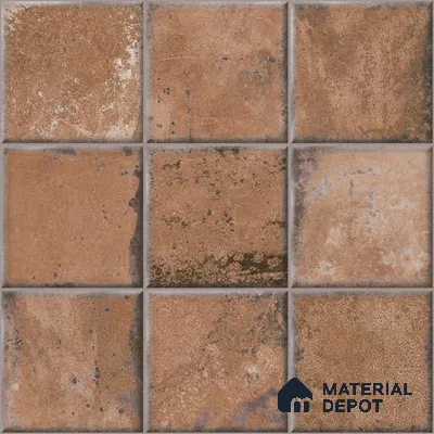Rustic Wall & Floor Tile TL 05751 D Tones Ruby Birch 1 ft x 1 ft Ceramic Glossy Finish - 9 mm | Suitable for Living Room, Bedroom, Kitchen, Bathroom