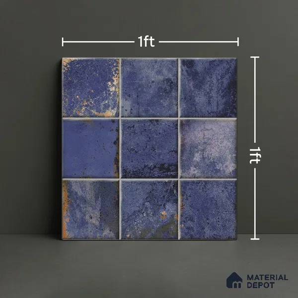 Rustic Wall & Floor Tile TL 05751 Tones Ruby Force 1 ft x 1 ft Ceramic Glossy Finish - 9 mm | Suitable for Living Room, Bedroom, Kitchen, Bathroom (Sample)