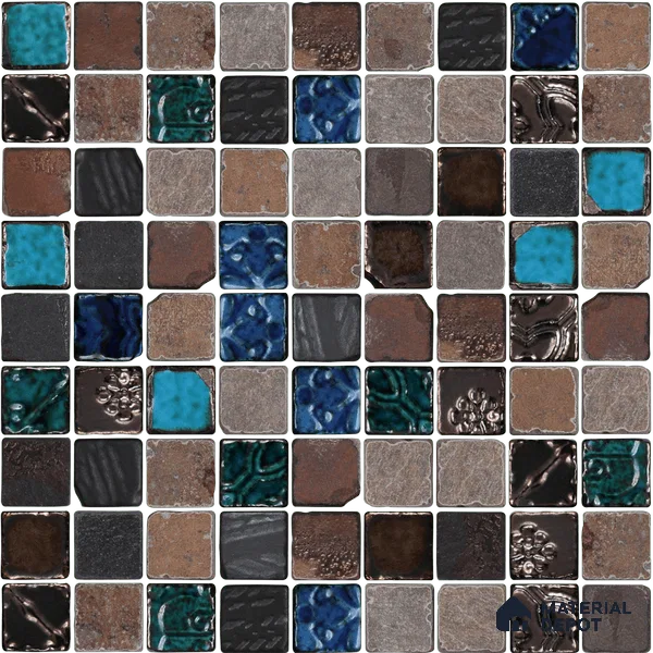 Mosaic Wall Tile TL 05868 B Ocean Mosaic Mosaic Jewel 297 mm x 297 mm Vitrified - 9 mm | Random Mix Patterns | Suitable For Living Room, Bedroom, Kitchen