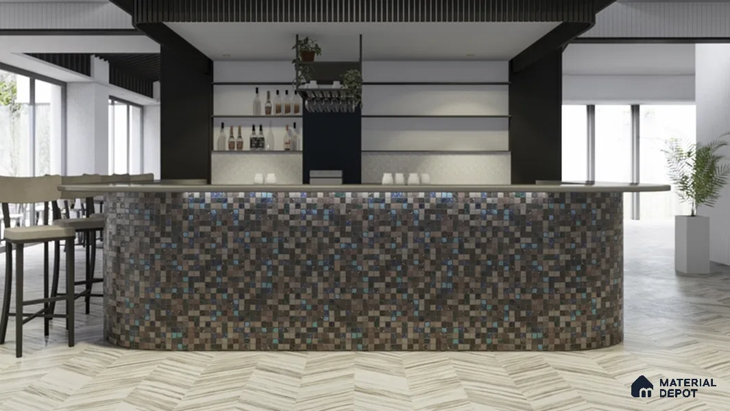 Mosaic Wall Tile TL 05868 B Ocean Mosaic Mosaic Jewel 297 mm x 297 mm Vitrified - 9 mm | Random Mix Patterns | Suitable For Living Room, Bedroom, Kitchen