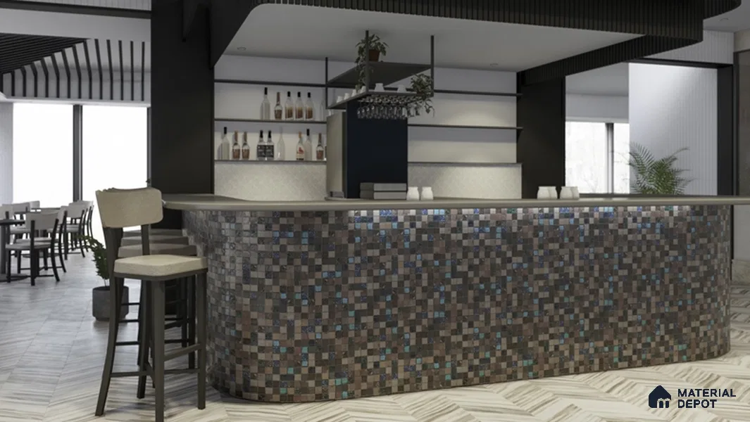 Mosaic Wall Tile TL 05868 B Ocean Mosaic Mosaic Jewel 297 mm x 297 mm Vitrified - 9 mm | Random Mix Patterns | Suitable For Living Room, Bedroom, Kitchen