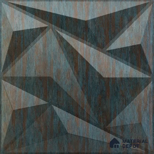 Black Alps PVC Matte Finish 3D Wall Panel | 20 in x 20 in | Rustic Wood - 15 mm | Suitable for Dining, Feature Wall & TV Unit | Width is Subjected to 5% Variation
