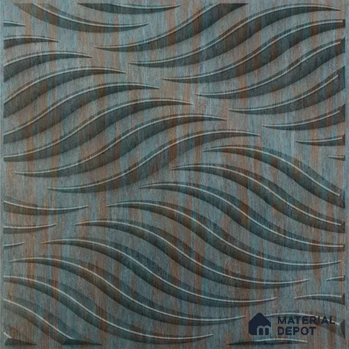 Black Swirl PVC Matte Finish 3D Wall Panel | 20 in x 20 in | Rustic Wood - 15 mm | Suitable for Dining, Feature Wall & TV Unit | Width is Subjected to 5% Variation