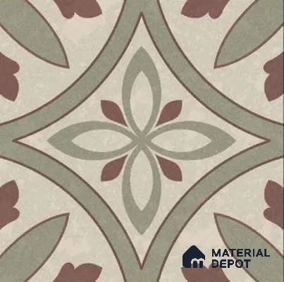 TL 04200 Aisling Green 300 x 300 mm Sugar Matte Finish Moroccan Look Vitrified Wall & Floor Tile - 9 mm | Please Expect a Slight Variation of Pattern (Sample)