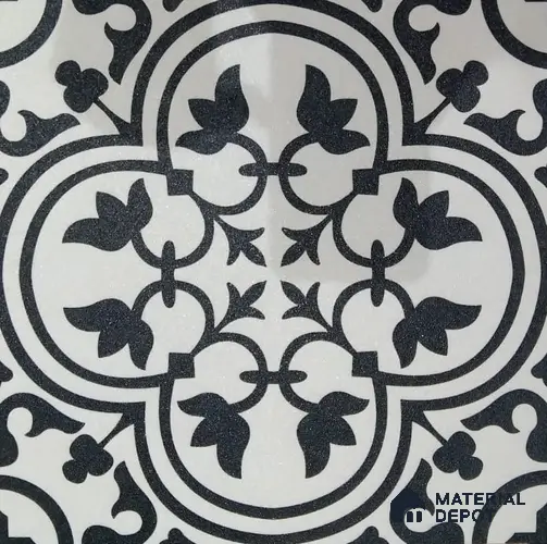 TL 04164 Berlin Black 300 x 300 mm Sugar Matte Finish Moroccan Ceramic Wall & Floor Tile - 9 mm | Please Expect a Slight Variation of Pattern