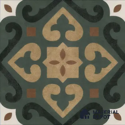 Moroccan Wall & Floor Tile TL 04206 Cielo Green 1 ft x 1 ft Sugar Matte Finish Vitrified Tile - 9 mm | Suitable for Bathroom, Kitchen,  Balcony | Please Expect a Slight Variation of Pattern