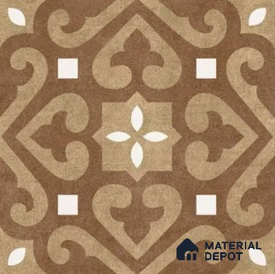 Moroccan Floor & Wall Tile TL 04205 Marikit Brown 1 ft x 1 ft Sugar Matte Finish Vitrified Tile - 9 mm | Suitable For Bathroom, Kitchen, Balcony | Please Expect a Slight Variation of Pattern