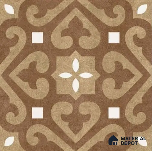 TL 04205 Marikit Brown 300 x 300 mm Sugar Matte Finish Moroccan Look Vitrified Wall & Floor Tile - 9 mm | Please Expect a Slight Variation of Pattern