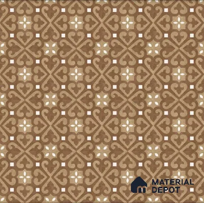 Moroccan Floor & Wall Tile TL 04205 Marikit Brown 1 ft x 1 ft Sugar Matte Finish Vitrified Tile - 9 mm | Suitable For Bathroom, Kitchen, Balcony | Please Expect a Slight Variation of Pattern