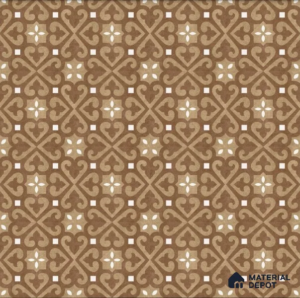 Moroccan Floor & Wall Tile TL 04205 Marikit Brown 1 ft x 1 ft Sugar Matte Finish Vitrified Tile - 9 mm | Suitable For Bathroom, Kitchen, Balcony | Please Expect a Slight Variation of Pattern