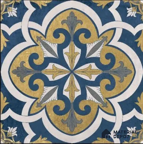 TL 04202 Maura Blue 300 x 300 mm Sugar Matte Finish Moroccan Look Vitrified Wall & Floor Tile - 9 mm | Please Expect a Slight Variation of Pattern