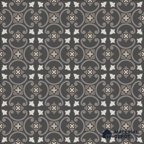 TL 04203 Pedi Black 300 x 300 mm Sugar Matte Finish Moroccan Look Vitrified Wall & Floor Tile - 9 mm | Please Expect a Slight Variation of Pattern