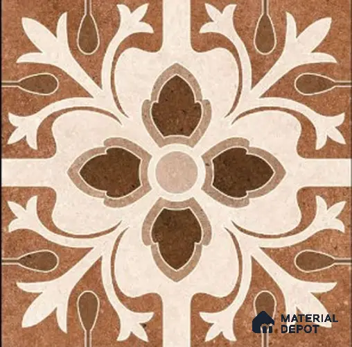 TL 04204 Teagan Brown 300 x 300 mm Sugar Matte Finish Moroccan Look Vitrified Wall & Floor Tile - 9 mm | Please Expect a Slight Variation of Pattern
