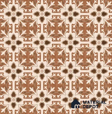 Moroccan Floor & Wall Tile TL 04204 Teagan Brown 1 ft x 1 ft Sugar Matte Finish Vitrified Tile - 9 mm | Suitable For Bathroom, Kitchen, Balcony | Please Expect a Slight Variation of Pattern