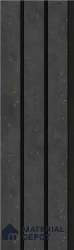Grey Wooden Louver S5 152 8 ft x 4.9 inch Charcoal Panel - 12 mm | Suitable for Feature Wall, TV Unit & Living Room | Width is Subjected to 5% Variation