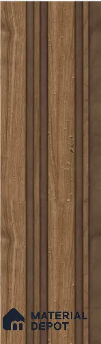 Brown Wooden Louver S5 159 8 ft x 4.9 inch Charcoal Panel - 12 mm | Suitable for Feature Wall, TV Unit & Living Room | Width is Subjected to 5% Variation