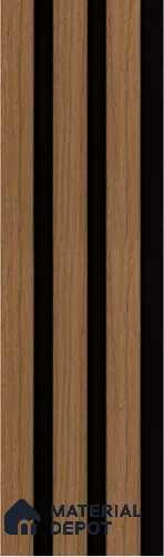 Brown Wooden Louver S5 172 8 ft x 4.9 inch Charcoal Panel - 12 mm | Suitable for Feature Wall, TV Unit & Living Room | Width is Subjected to 5% Variation