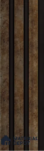 Brown Wooden Louver S5 175 8 ft x 4.9 inch Charcoal Panel - 12 mm | Suitable for Feature Wall, TV Unit & Living Room | Width is Subjected to 5% Variation