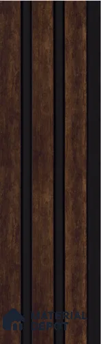 Brown Wooden Louver S5 176 8 ft x 4.9 inch Charcoal Panel - 12 mm | Suitable for Feature Wall, TV Unit & Living Room | Width is Subjected to 5% Variation