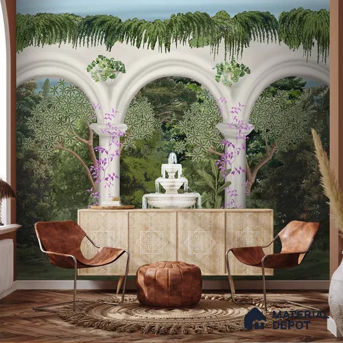 Saanjh, Foliage Theme Wallpaper for Walls Sukoon Series Handmade Patterned Design (Customised Size Wallpaper)