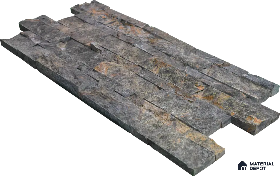 WL 00128 Safari Green 600 x 150 mm Natural Stone Wall Cladding | Stone is a Natural Product, Please Expect Variation in Shades