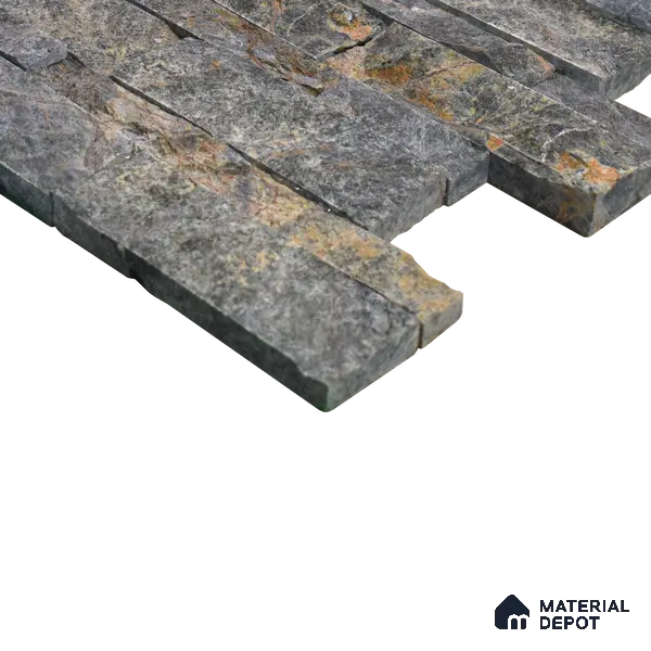 WL 00128 Safari Green 600 x 150 mm Natural Stone Wall Cladding | Stone is a Natural Product, Please Expect Variation in Shades