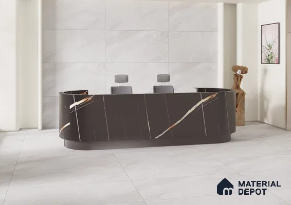 Modern Reception Area with Marble-Inspired Elements | Material Depot